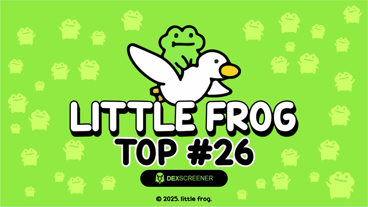 littlefrog_meme's tweet photo. $CUTE continues to rise. Now among DexScreener’s Top #26 tokens. 🔥
https://t.co/W2q3LVwp6a https://t.co/kJYovsZzyP