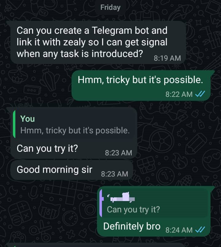 agba_merchant's tweet photo. I built a Telegram bot that alerts you the moment new Zealy quests go live. 

It’s built for:
- Zealy #grinders  
- Web3 bounty hunters  
- Growth teams tracking community performance.. 
#Zealy's leaderboard system rewards speed and consistency and this solve just that.

🛠️n8n https://t.co/Ft18AyxAcl