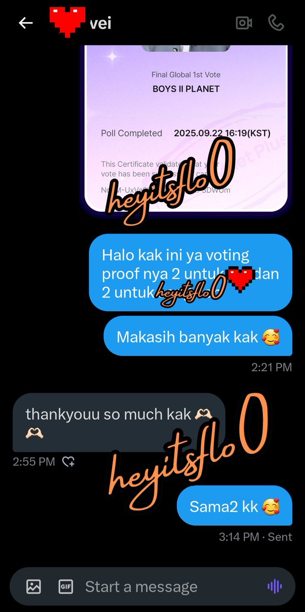 Heyitsflo0's tweet image. #testimoni_flo
Done hari ini 22 sept✅️ makasih kk semuanya💕

No minimal order ya. Berapapun boleh 🥰
Hari ini masih ada slot loh✅️
📩 DM ya

💰Rp. 1.500/vote

#zonauang wtb wts open jual beli global vote b2p jasa voting want to sell buy boys2planet boys planet bp2 kpop mnet