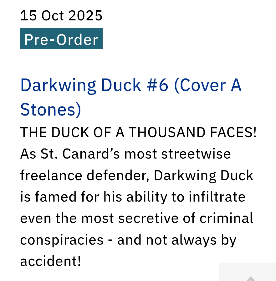 Sweet, we now have a release date for the next Darkwing issue