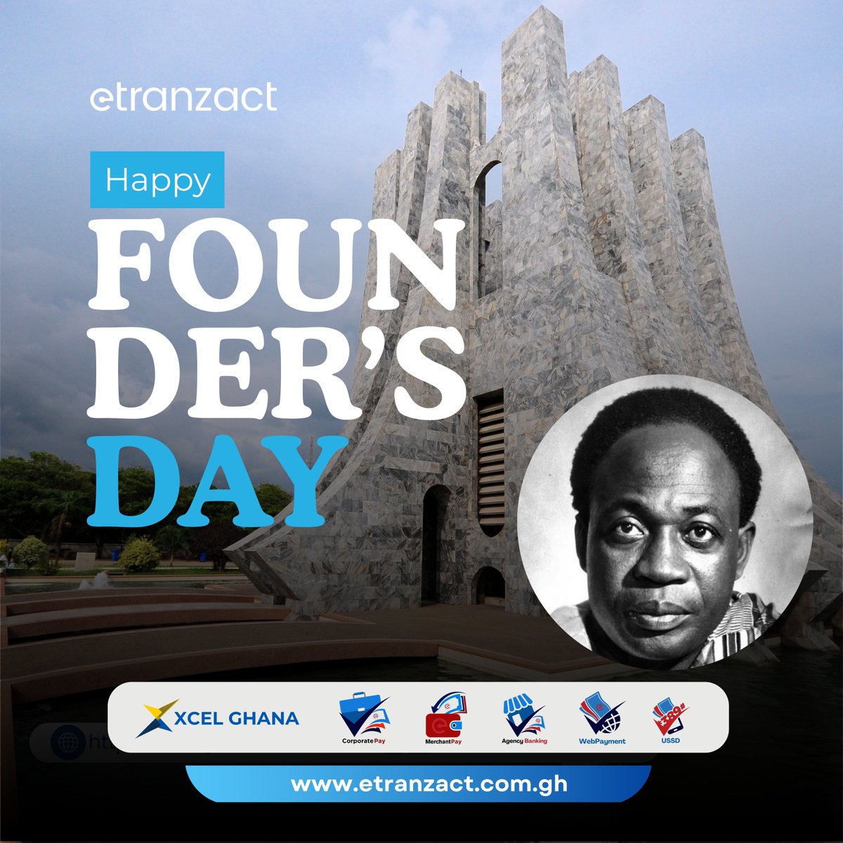 Happy Founders’ Day

Today, we celebrate the vision, resilience, and sacrifices of Ghana’s founding leaders who paved the way for our independence and progress.

Here’s to honoring the past while shaping a brighter, more sustainable future for generations to come.