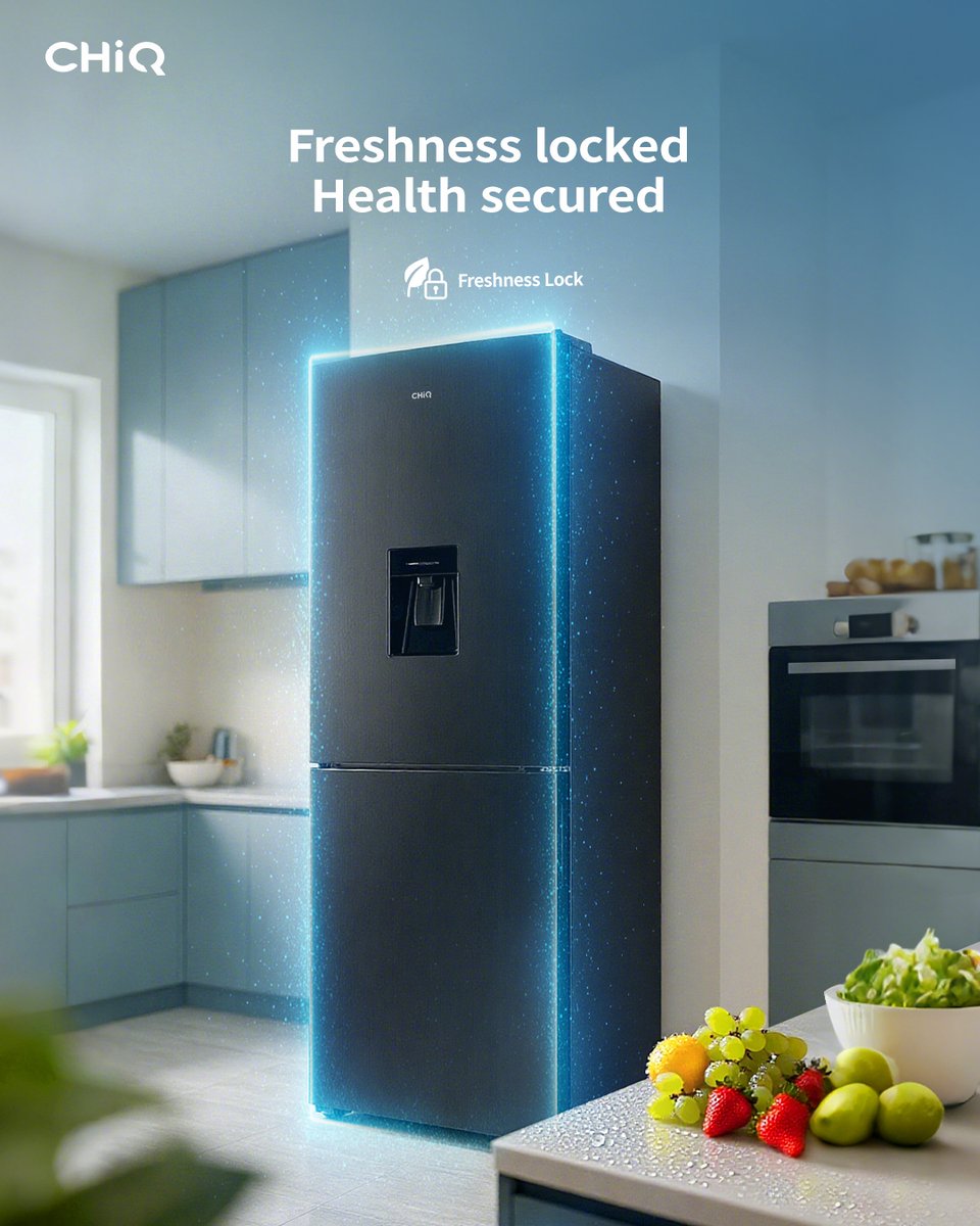 GlobalCHiQ's tweet image. ✨ Freshness that cares for your family. 
CHiQ’s refrigerator uses advanced deodorizing tech to lock in freshness and block out odors. 
Every meal starts with clean, safe ingredients, protected in silence.🌿🥝

#CHiQ #SmartwithStyle #CHiQSmartGuard