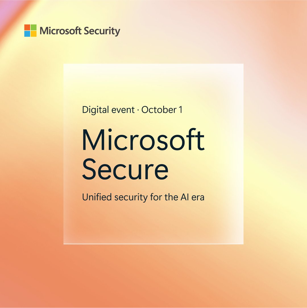 MicrosoftIndia's tweet photo. Accelerate the secure adoption of AI with ready-to-go Microsoft Security Copilot agents.
Register now: https://t.co/E4GkoWABD6 #MSSecure #MicrosoftSentinel https://t.co/qq3rrTrJHh