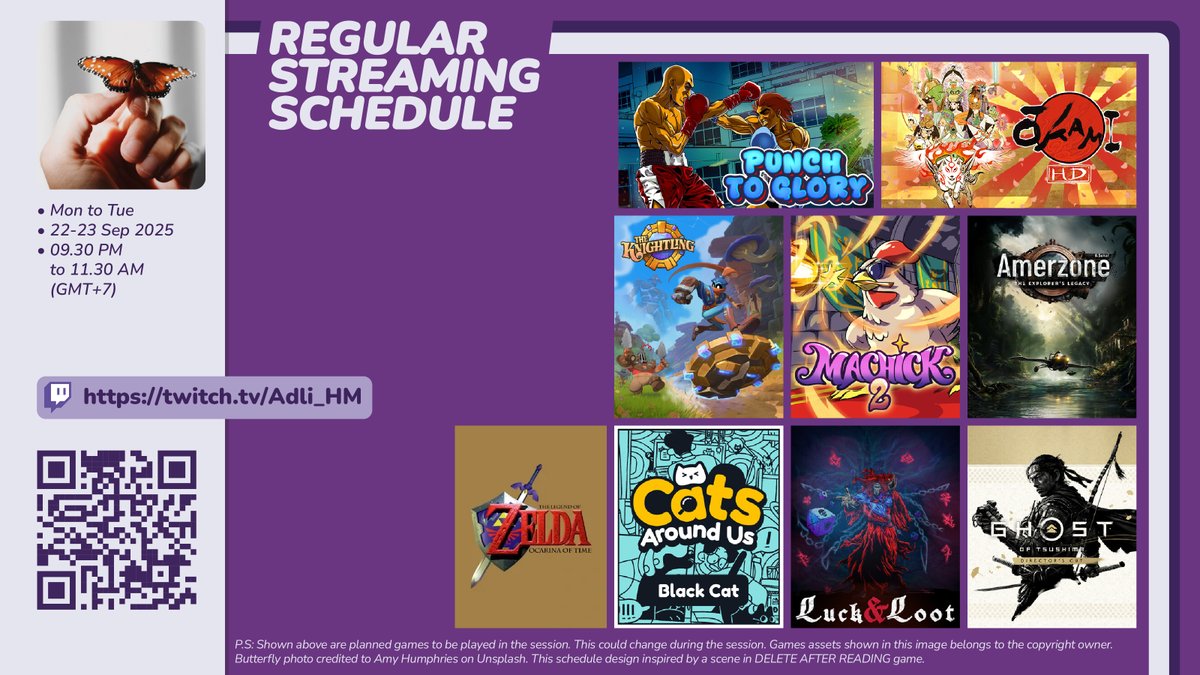 Adli • Streamer, Content Creator (@adli_hm) on Twitter photo Hello!
Around 9.30 PM (GMT+7), at twitch.tv/Adli_HM, I'm gonna stream:
The Legend of Zelda: Ocarina of Time, Cats Around Us: Black Cat (<a href="/noobzilla_team/">Cats & Seek 😻🔍 Wishlist on Steam</a>), The Knightling (<a href="/betheknightling/">The Knightling</a>), Machick 2 (Deadpixel), ...
*can change
-Tweet 1/2 Hello!
Around 9.30 PM (GMT+7), at twitch.tv/Adli_HM, I'm gonna stream:
The Legend of Zelda: Ocarina of Time, Cats Around Us: Black Cat (<a href="/noobzilla_team/">Cats & Seek 😻🔍 Wishlist on Steam</a>), The Knightling (<a href="/betheknightling/">The Knightling</a>), Machick 2 (Deadpixel), ...
*can change
-Tweet 1/2