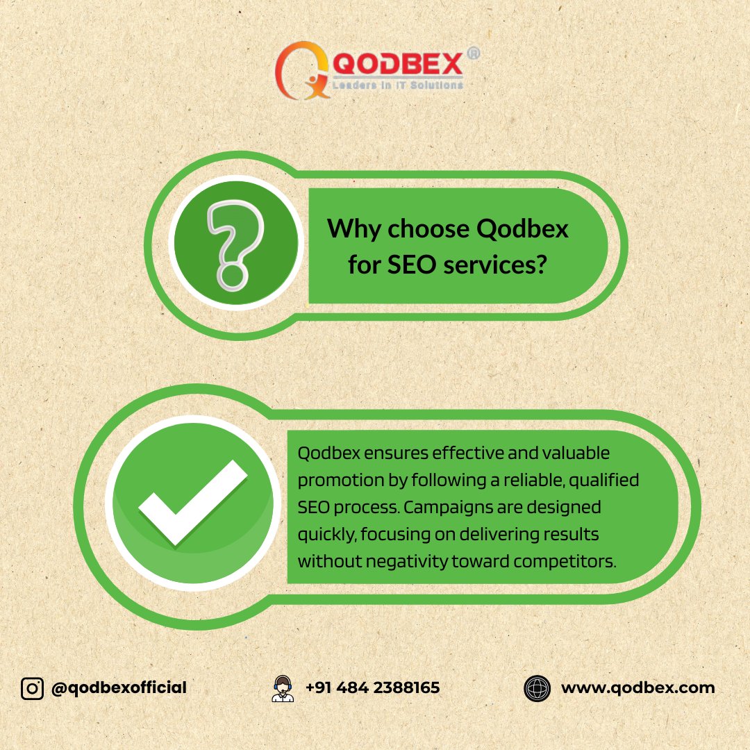 qodbex's tweet image. 🔍 QODBEX SEO = results that matter.

✅ Proven process
✅ Fast, effective campaigns
✅ Growth-focused strategies

Drive traffic &amp;amp; boost visibility today!

🌐 qodbex.com

..
..

#SEO #DigitalMarketing #QODBEX #SearchOptimization