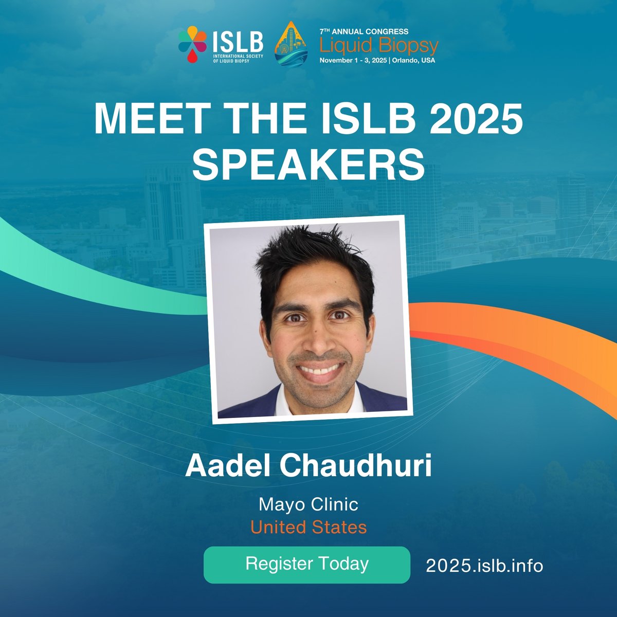 Dr. Aadel Chaudhuri joins #ISLB25 with research on #liquidbiopsy technologies. At Mayo Clinic, his NIH-funded lab develops tools for cancer detection and monitoring.

Register for #ISLB25 today: 2025.islb.info

<a href="/ChristianRolfo/">Christian Rolfo</a> <a href="/ElJanLe/">ELO</a> <a href="/DrYukselUrun/">Yüksel Ürün</a> <a href="/UmbertoMalapel1/">Umberto Malapelle</a>