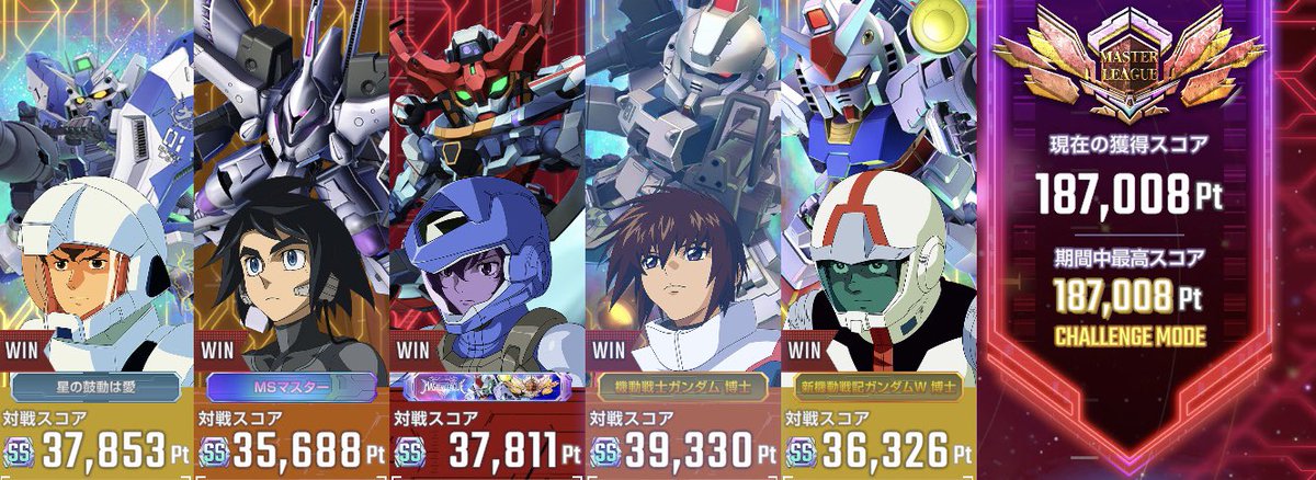 マスターリーグ開幕だ！

まあ、初日はこんなものか。

うむ。悪くはないはずだ！

やってみるさ‼️

#Gジェネエターナル
#マスターリーグ