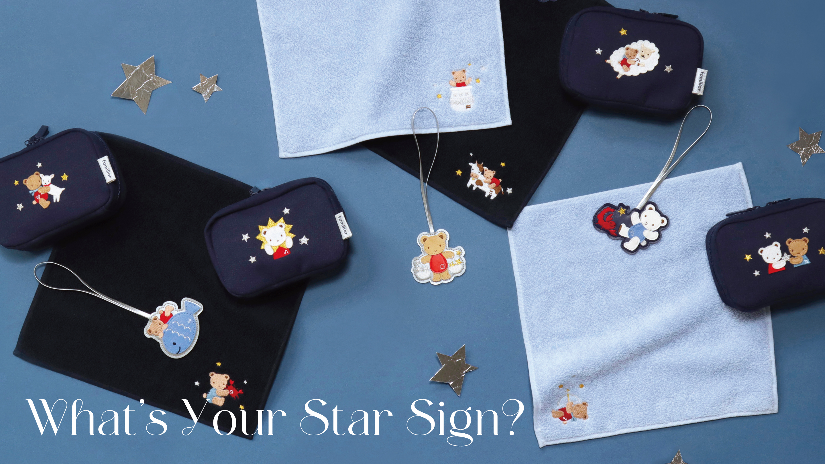 ファミリア 星座　ポーチ タオルハンカチ　しし座　新品 ファミリア 星座ポーチ おうし座 familiar【新品】 - メルカリ
