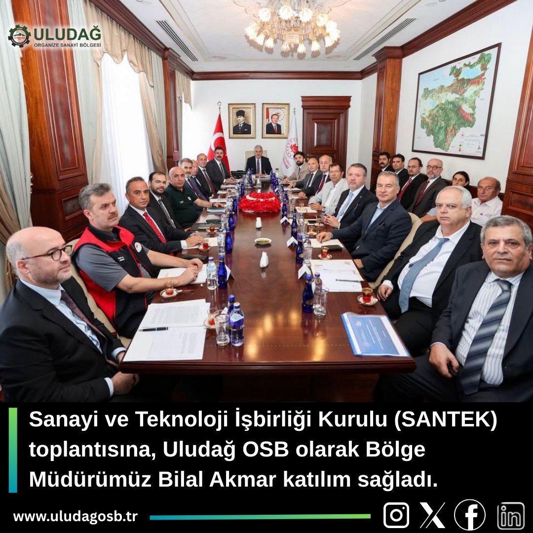Bursa Valisi Sn. Erol Ayyıldız’ın ev sahipliğinde gerçekleşen SANTEK toplantısına Uludağ OSB olarak Bölge Müdürümüz Bilal Akmar katılım sağladı.
Toplantıda, suyun verimli, döngüsel ve sürdürülebilir yönetiminin önemine dikkat çektik. #SANTEK #UludağOSB #Bursavaliligi