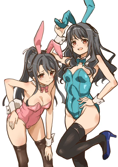 あくしずの #はいふり バニーガールピンナップが素晴らしかったので、ましろ&amp;真霜の宗谷姉妹ver.