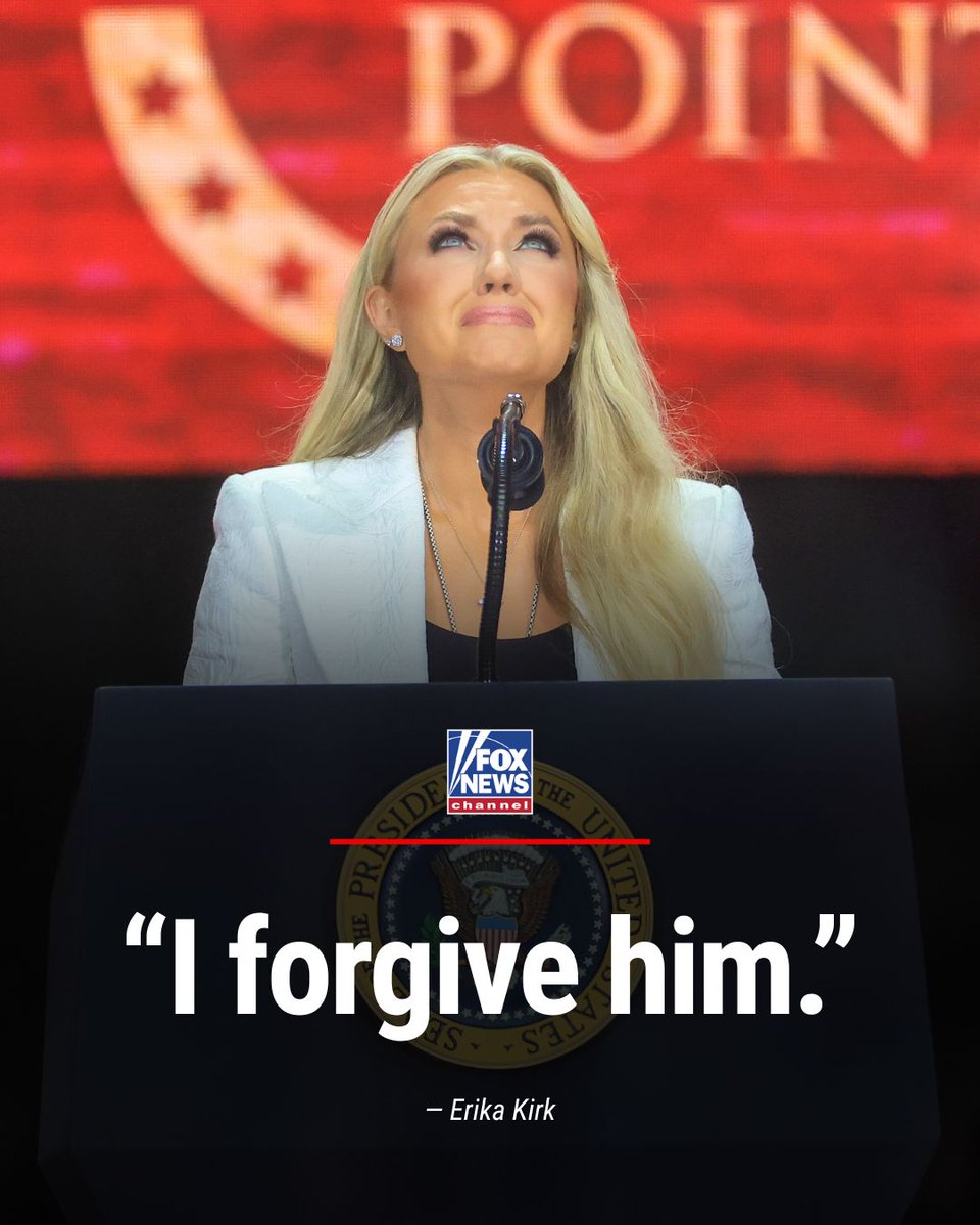 hritesh_singh's tweet image. At Charlie Kirk memorial 
Erika Kirk expresses forgiveness toward the man suspected of her husband’s murder, stating, “I forgive him, as Christ did, and as Charlie would have.”
#CharlieKirk #CharlieKirkMemorial