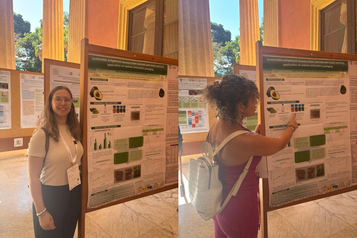 Raquel Villanova &amp; Gracia López from <a href="/iata_csic/">IATA CSIC</a>  presented at "Postharvest management of mediterranean crops" in Palermo, our work "SUSTAINABLE REOVERY OF POLYPHENOLS FROM AVOCADO FROM AVOCADO PEEL WASTE &amp; THEIR USE ON WALNUT ANTIOXIDANT PACKAGING", results from BACOMAVO project