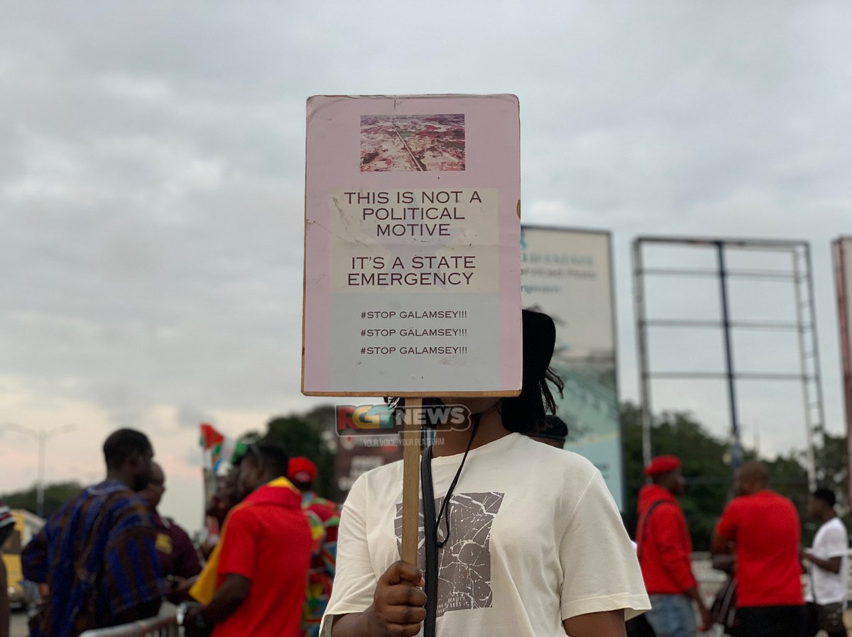 rggnews's tweet photo. PHOTOS from DAY 1 of Democracy Hub’s #StopGalamseyNow protest 

The protest continues today… Stay with us for live updates.

#RGGNews https://t.co/hy7hv8jj7I