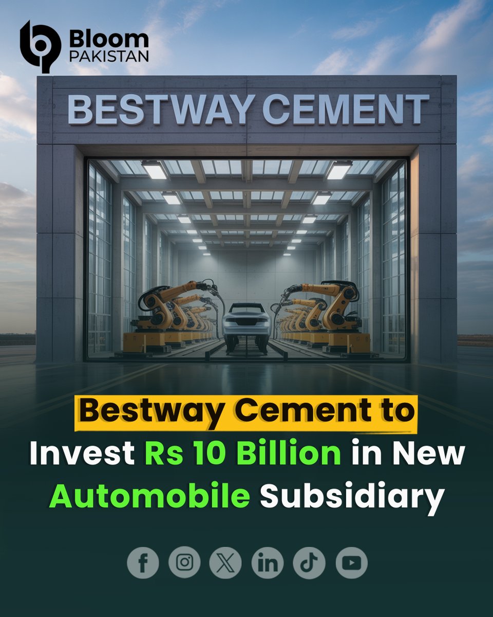 bloom_pakistan's tweet image. Bestway Cement Limited (PSX: BWCL) has announced plans to enter Pakistan’s automobile sector by setting up a wholly-owned subsidiary.

Read More bloompakistan.com/bestway-cement…

#BestwayCement #BWCL #AutomobileSector

🔗Link in Bio For Further updates
