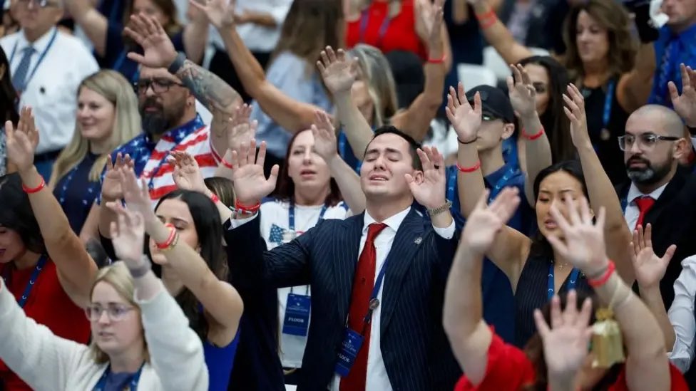 This weird mixture of weird politics, weird religion, weird patriotism, weird emotionalism, weird ideology and weird obsession is just weird. 
#CharlieKirk #USA #Trump