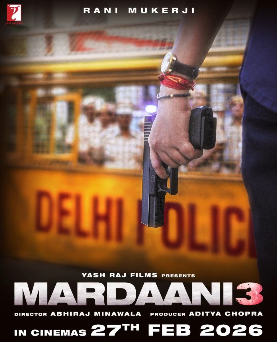 HimeshMankad's tweet image. RANI MUKERJI - MARDAANI 3 - FEBRUARY 27, 2026

#RaniMukerji is BACK: #YRF reconfirms the release date of #Mardaani3. 

FEBRUARY 27, 2026!