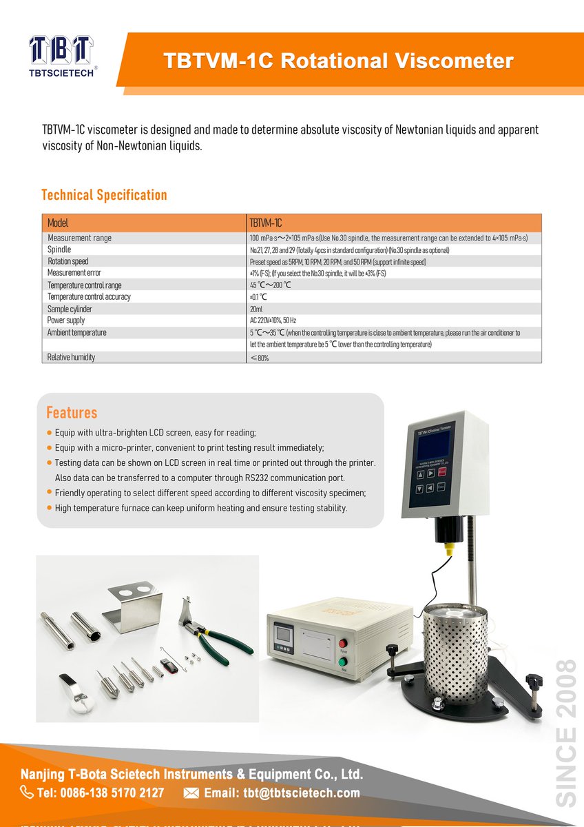 miahuang1120's tweet image. 🔍Rotational Visvometer TBTVM-1C

TBTVM-1C can be widely used to determine viscosity of asphalt, hot melt adhesive, paraffin, high polymer, and otherliquids.
📨Email: info@tbtscietech.com
📞WhatsApp: +8613390901364

#RotationalViscosityTester #AsphaltViscometer  #TestingSolutions