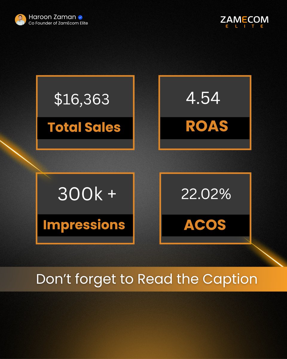 MHaroon_Zaman's tweet image. 💰 $16,363 in 30 days with 22.02% ACOS & 4.54 ROAS.
From a forgotten ASIN with no A+ content, few images & reviews → to profit from day 1. No guesswork, just a laser-focused PPC strategy. 🚀
If your ASINs are stuck, it’s not the product—it’s the plan. #ZamEcomElite #AmazonPPC