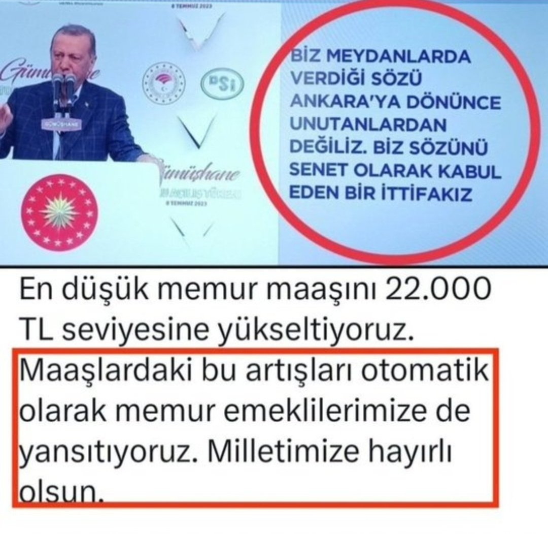 Memura verilen Seyyanen Aynı Kanuna tabi #EmekliMemur a uyduruk KHK ile verilmedi
<a href="/RTErdogan/">Recep Tayyip Erdoğan</a> seçim vaadi söz verdi seçim kazandıktan sonra Emekli Memura Sözünü tutmadı
3 dönem enflasyon altında zam verildi #SizeSoruyorum eyy <a href="/Akparti/">AK Parti</a> ve <a href="/MHP_Bilgi/">MHP</a> #MemurEmeklisineAdalet ne zaman?