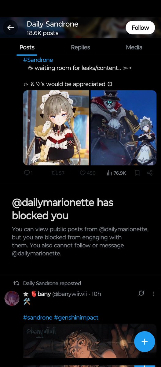 ChatenKun404's tweet photo. @dailymarionette Btch fckr incel basement rat why tf did u block me for no reason? I hope rerir kills sandrone 🙄 https://t.co/fhK13NWEAD