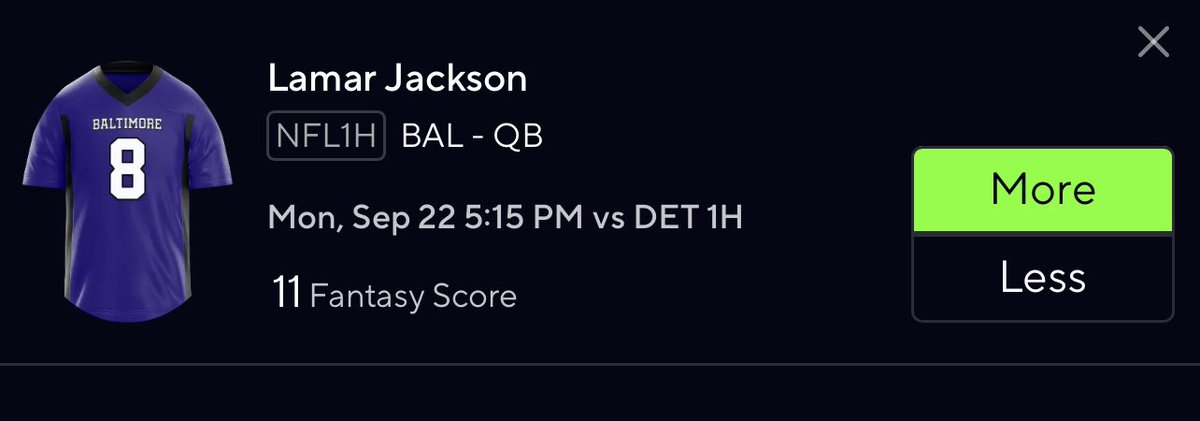 🔒🏈 MNF EARLY LOCK 🏈🔒

💰Lamar Jackson O 11.0 1H FS💰

#prizepicks #gamblingx