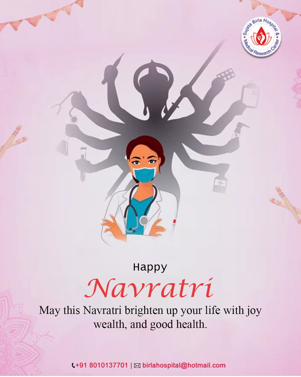 BirlaSujata's tweet photo. Navratri is a time to celebrate the triumph of good health, positivity, and inner strength—just as Goddess Durga symbolizes power and resilience.

Wishing everyone a joyful, blessed, and healthy Navratri! 🌸🙏

#Navratri2025 #HealthyLiving #Sujatabirlahospital #Yashbirla https://t.co/Z61zcOAqOe