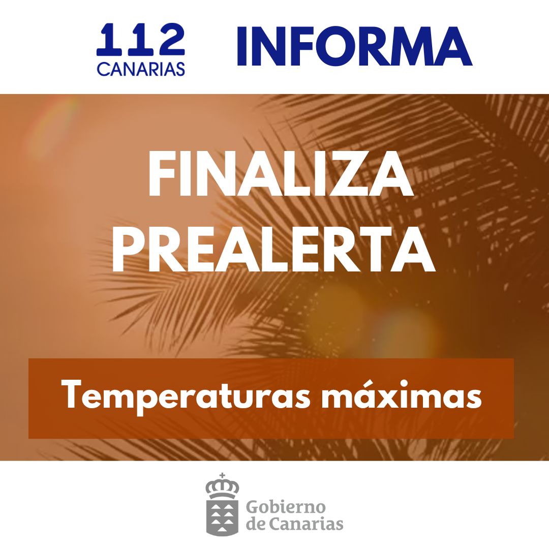 El Gobierno de Canarias finaliza la situación de #PrealertaTemperaturasMáximas en las Islas

🗓️22/09
🕗08:00 horas

Más información⬇️
112canarias.com/112/el-gobiern…
