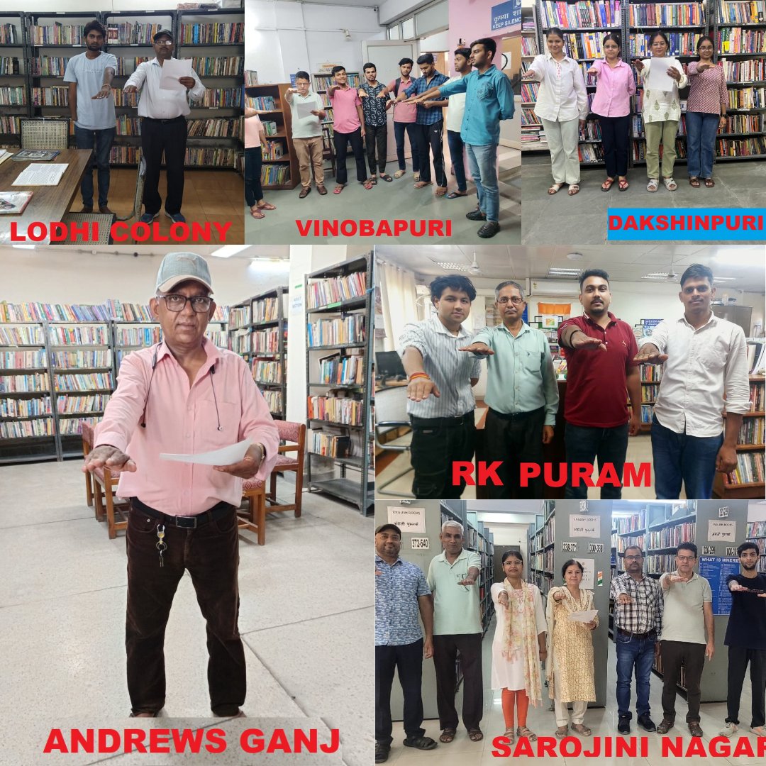 सरोजिनी नगर शाखा तथा इसके अंतर्गत आने वाले पुस्तकालयों में "स्वच्छता ही सेवा है 5.0" कार्यक्रम के तहत आज दिनांक 20/09/25 को पुस्तकालय प्रभारी श्रीमती इंदु कौशिक तथा पुस्तकालय के समस्त स्टाफ के अलावा अंतर्गत आने वाले अन्य सभी पुस्तकालय प्रभारियों द्वारा स्वच्छता सम्बन्धी शपथ ली गई