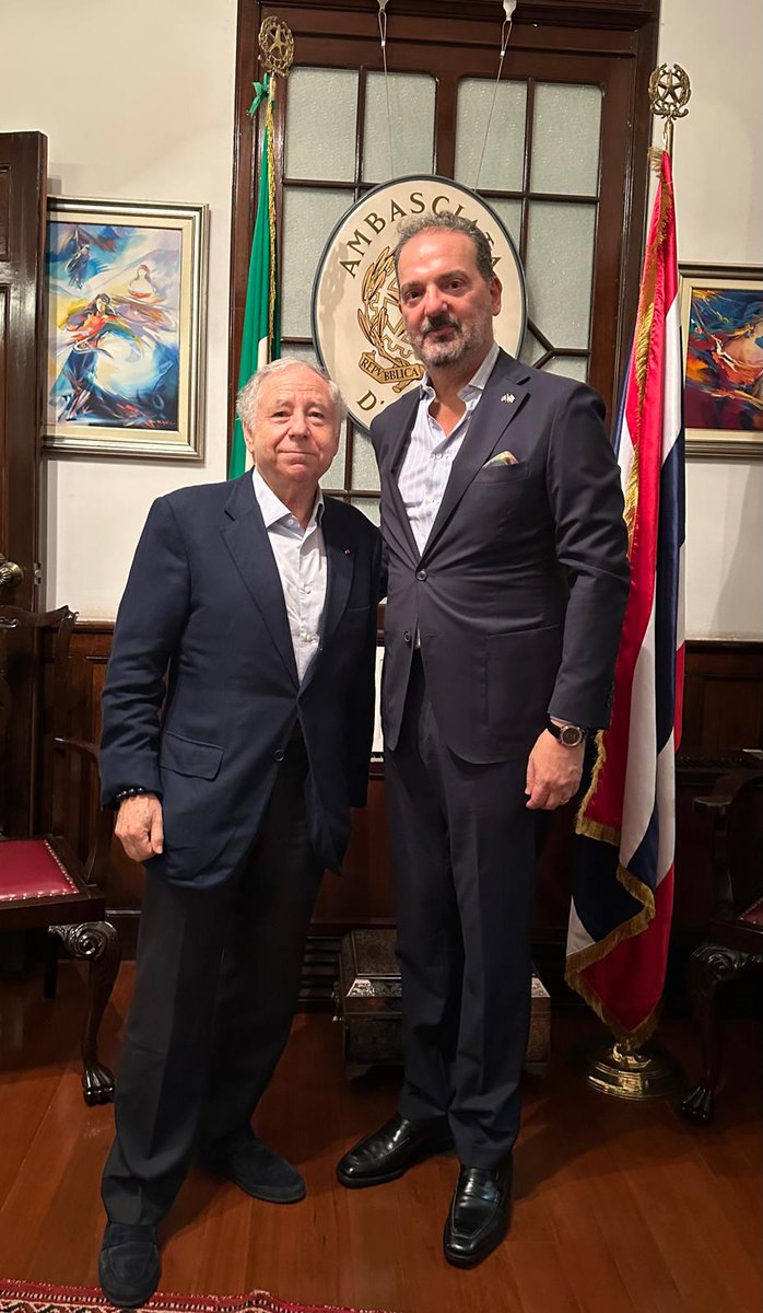 L’Ambasciatore Paolo Dionisi ha incontrato l’Inviato Speciale del Segretario Generale delle Nazioni Unite per la sicurezza stradale, Jean Todt, già Presidente della FIA e CEO di Ferrari 
🇮🇹🤝 🇺🇳