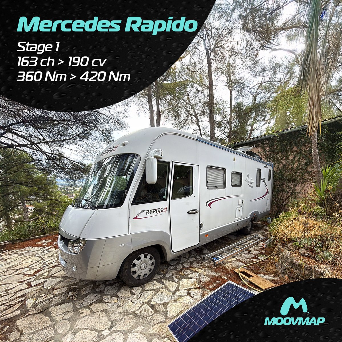 moovmap's tweet photo. Stage 1 – Mercedes Rapido
Aujourd’hui, c’est un camping-car Mercedes Rapido qui a profité de notre savoir-faire en reprogrammation moteur.

Résultat : passage de 163 à 190ch et de 360 à 420 Nm 

#ReprogrammationMoteur #CampingCar #MercedesRapido #moovmap https://t.co/UdC29CN0Yc