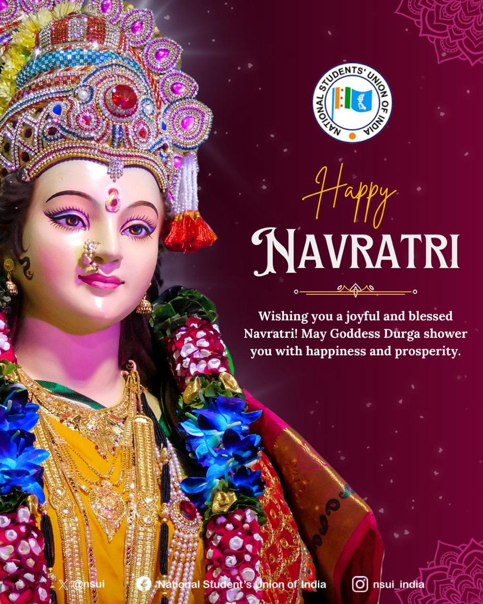 Mohankumar_NSUI's tweet image. Wishing everyone a very Happy Navratri! 🙏🌸May Goddess Durga bless you with strength, wisdom, happiness, and prosperity.Let us celebrate the spirit of Shakti and walk together towards truth, justice, and harmony.
#MohankumarNSUI 
#Mohankumarbattapothula 
#Navratri #Navratri2025