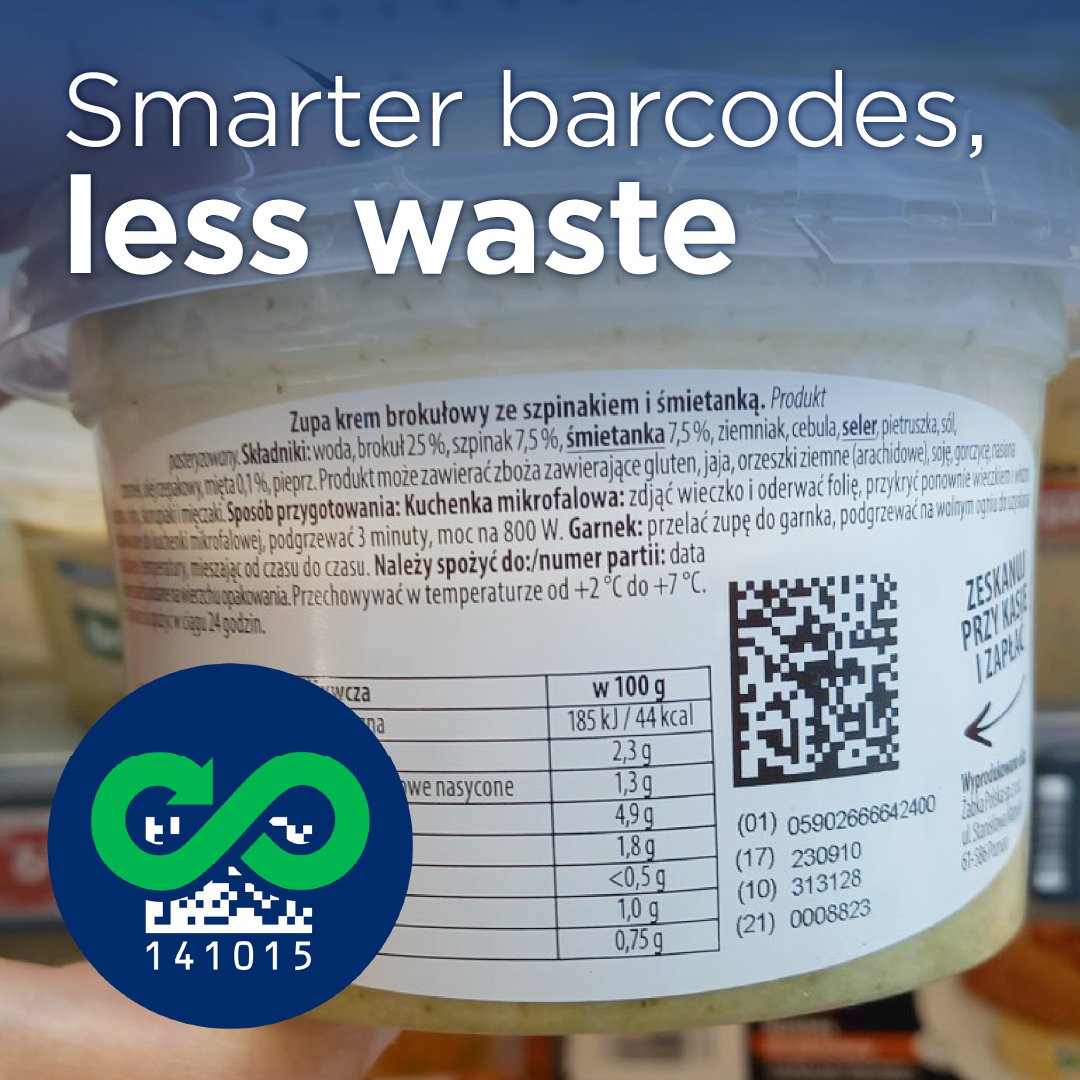 GS1Slovenija's tweet image. 🍏 GS1 DataMatrix = manj odpadkov, bolj sveža hrana.
Żabka s pametnimi kodami zmanjšuje zavržke in povečuje preglednost.
#GS1 #DataMatrix spreminja trgovino na bolje: ➡️ gs1si.org/novice/novica/…
#Traceability #Sustainability #FoodWasteReduction #GS1Standards #CircularEconomy