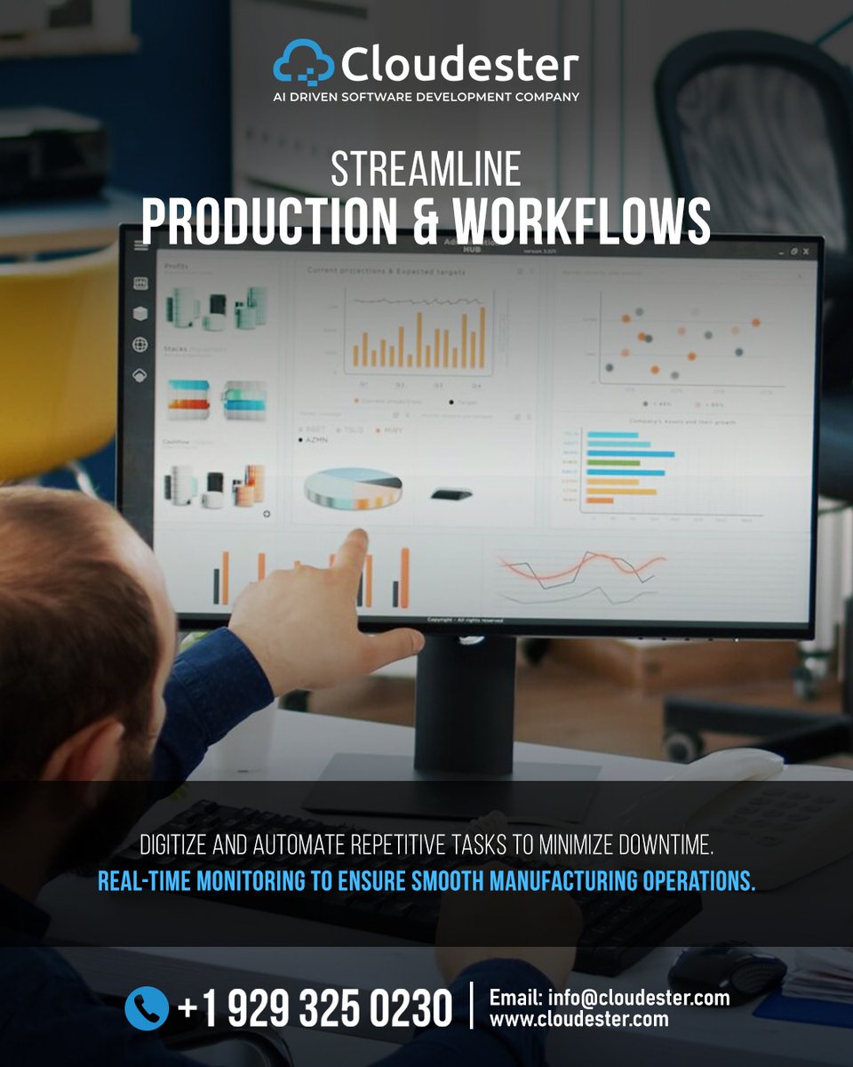 cloudester's tweet image. #Manufacturers losing efficiency pay the price in delays and costs.

@Cloudester delivers #customAI solutions that streamline workflows, cut waste, and boost productivity.

cloudester.com | info@cloudester.com

#manufacturing #automation #customsoftware