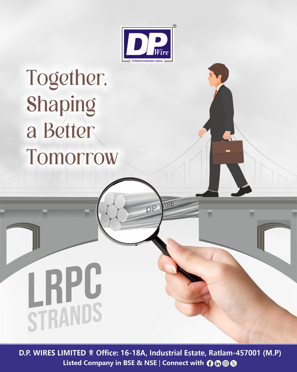 DPwiresltd's tweet image. Built to handle the heaviest loads with unmatched strength, flexibility, and long-lasting performance.
.
Website: dpwires.co.in
.
#dpwires #lrpcstrands #strenght #Engineering #indianconstruction