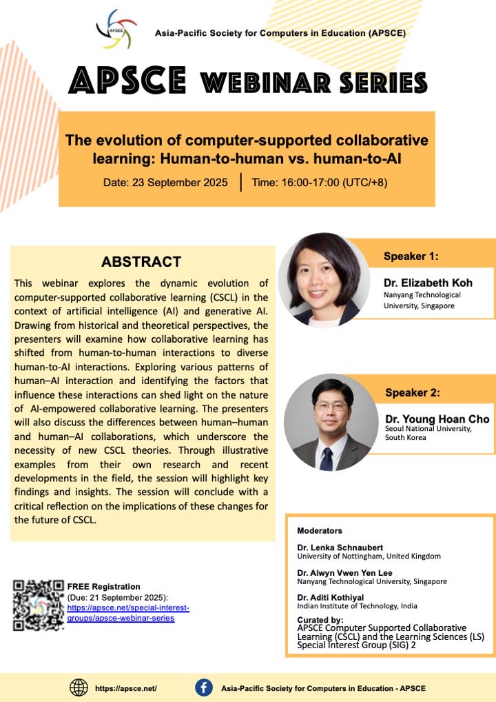 elizabethkoh's tweet image. It’s been awhile but glad to be sharing about #cscl #learninganalytics and #genAI related tomorrow