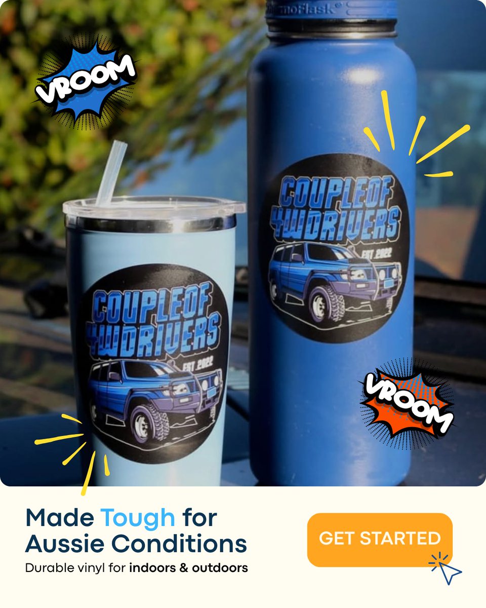 StickerooAu's tweet image. From the scorching sun ☀️ to a cheeky arvo downpour 🌧️ our stickers don’t flake, fade or give up. Built tough for Aussie conditions, just like your 4WD. 💪

Let’s get your custom stickers rolling today 😉

#StickWithStickeroo #CustomStickers #AussieMade #DurableVinyl