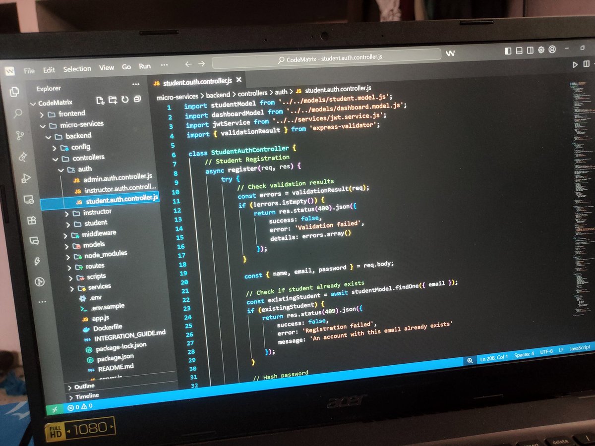 ItsYash_21's tweet image. Just crushed the auth API design, code, and testing for CodeMatrix in Postman—nailed it!  Tech pros, any API optimization tips? #WebDev #CodeMatrix #APIDesign