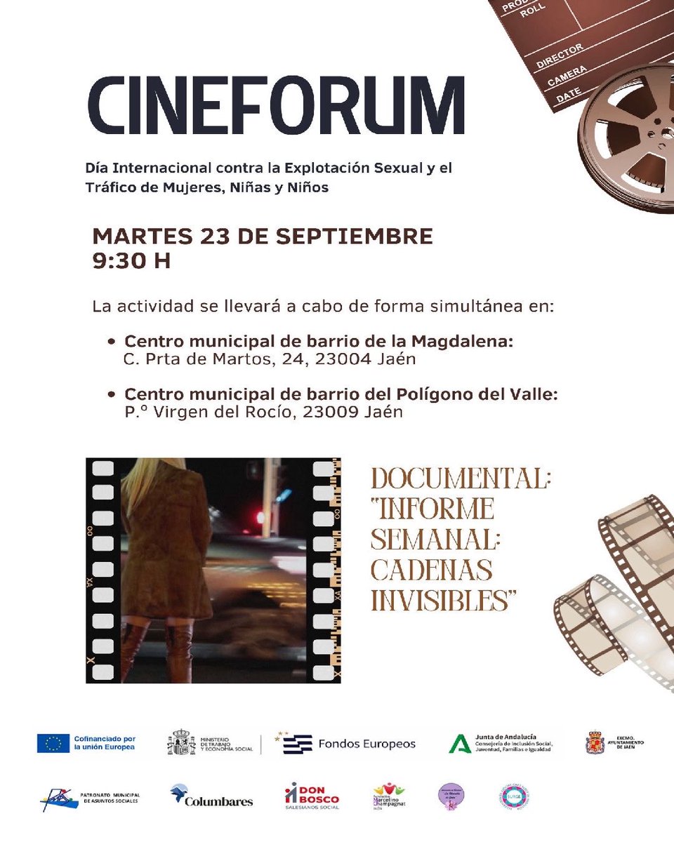 📢 En el Día Internacional contra la Explotación Sexual y el Tráfico de Mujeres, Niñas y Niños, el PMAS, a través del programa ERACIS+ y las entidades que lo conforman, te invita a un espacio de encuentro y conciencia,

<a href="/IgualdadAND/">Inclusión Social, Juventud, Familias e Igualdad</a> 
<a href="/UE_ANDALUCIA/">FondosUE_Andalucía</a>