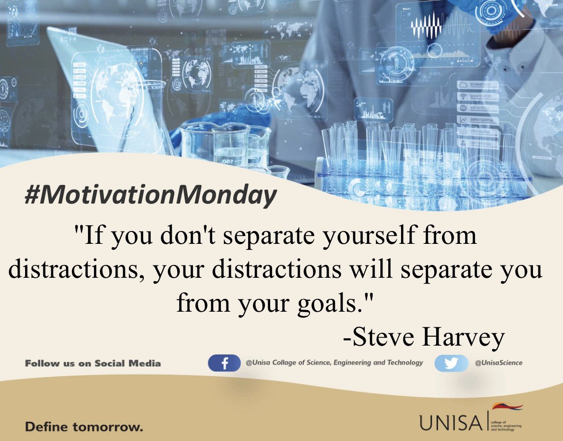 UnisaCSET's tweet image. #MotivationMonday #UNISA #CSET
#Unisa150andBeyond