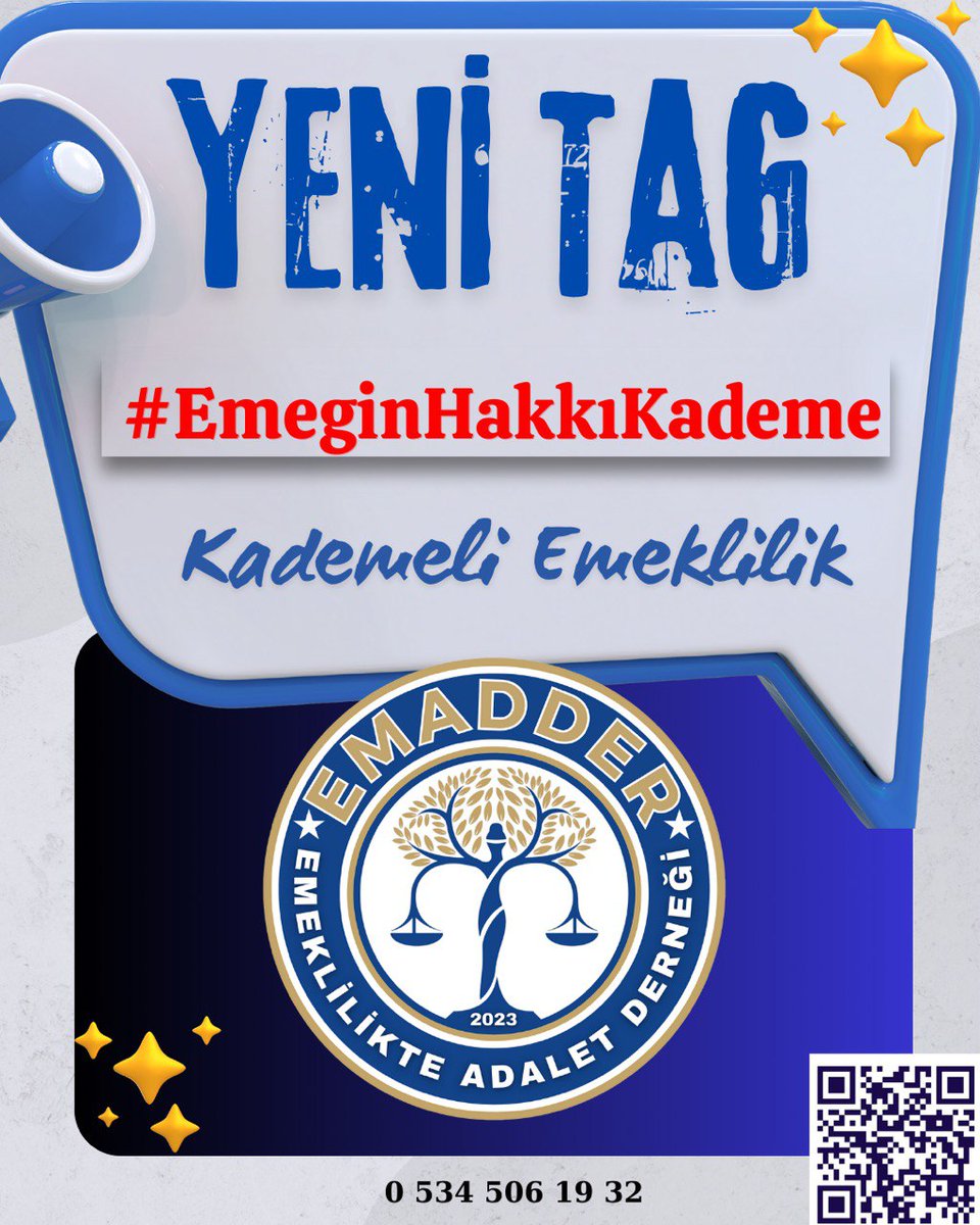 ‼️📣 YENİ TAG 📣‼️
👇👇👇👇👇👇
#EmeginHakkıKademe

Emeklilikte adalet, sadece bir sosyal hak değil, anayasal bir haktır. 08.09.1999 sonrası sgk giriş'li çalışan milyonlarca kişi, aynı işi yapan meslektaşlarına göre haksız ve keyfi bir şekilde geride bırakıldı. Bu ayrımcılık,