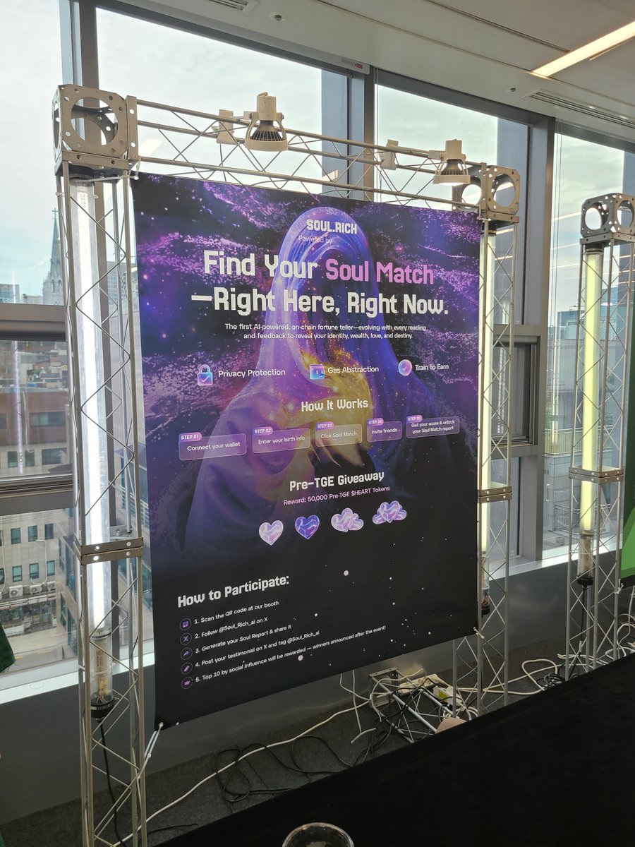 jdshquudjf's tweet image. ZetaChain 밋업 부스인 소울매치
웹3 AI 플랫폼으로 데이터를 집단지성으로 모으고 있는 현재 개발중인 소울 매치!(Soul Match)

아주 기대가 됩니다 ㅎㅎ
#SoulDrop