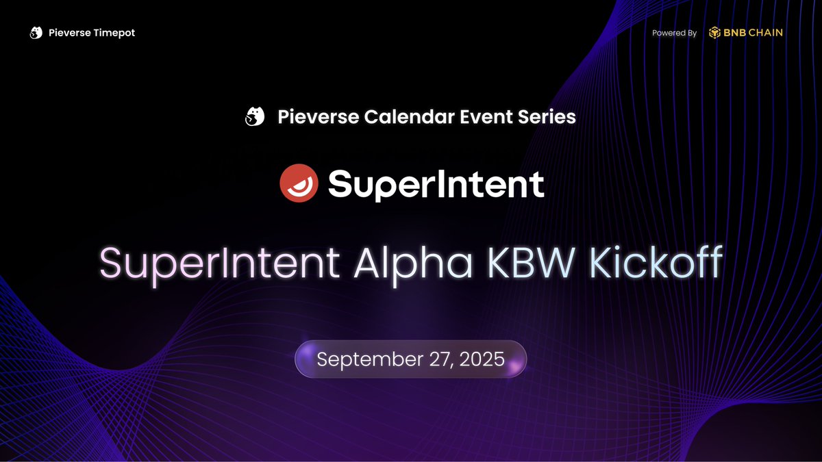 As part of the Pieverse Calendar Event Series, our AI curates the best Web3 gatherings tailored to you.

We’re excited to partner with <a href="/SuperIntent_AI/">SuperIntent</a> to feature their SuperIntent Alpha KBW Kickoff event for Korea Blockchain Week on the Pieverse Calendar! 💪

🗓️ Saturday,