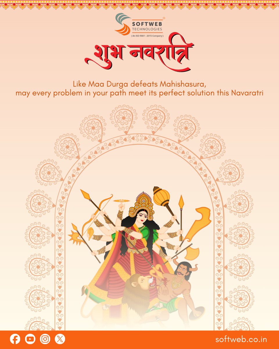 𝐖𝐢𝐬𝐡𝐢𝐧𝐠 𝐘𝐨𝐮 𝐚 𝐉𝐨𝐲𝐨𝐮𝐬 𝐍𝐚𝐯𝐫𝐚𝐭𝐫𝐢!
Softweb Technologies celebrate the spirit of new beginnings, positivity, and togetherness.
Happy Navratri to all our clients, partners, and colleagues!
#HappyNavratri #FestivalOfJoy #SoftwebTechnologies  #ShuvoSharodiya