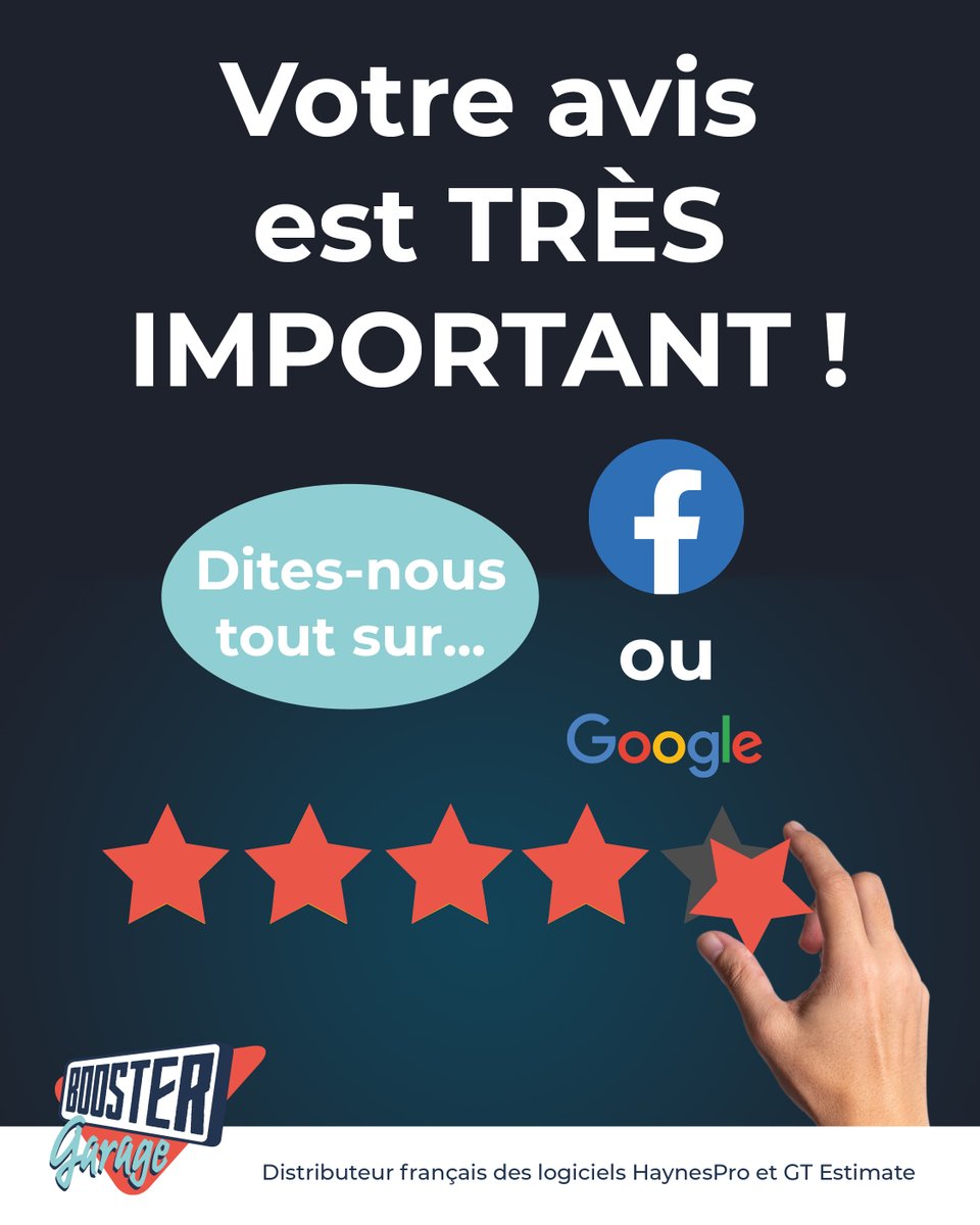 BoosterGarage's tweet image. Vous utilisez actuellement nos logiciels #HaynesPro ou #GTEstimate ?

Partagez votre retour d'expérience en nous laissant un avis sur :
Facebook 👉 facebook.com/BoosterGarage.…
Google 👉 g.page/r/CU8fUXtd_2Ep…