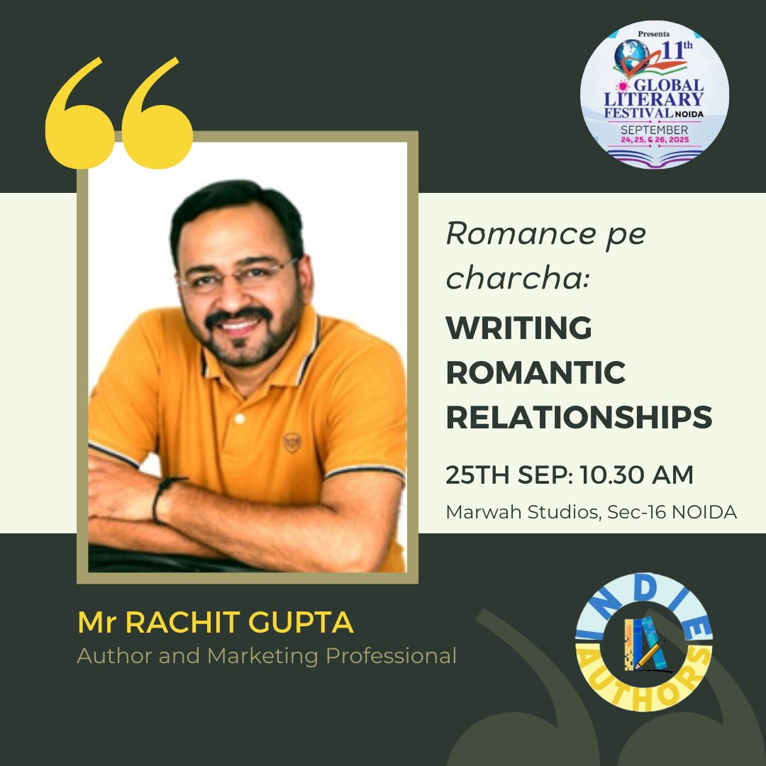 indieauthorsin's tweet photo. The Indie Authors Group has the pleasure of being associated with the 11th Global Literary Festival, Noida, from 24th to 26th September 2025.  #GLFNOIDA @abhaiyengar @AshishRastogi12 RachitGupta SanjayChandra https://t.co/sD72YEZNos