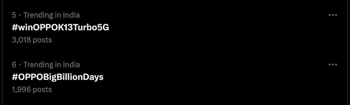stufflistings's tweet image. And, of course, we are trending in India 😍 
Awesome stuff #stufflistingsarmy ❤️
Entries open till Friday, so keep participating.
#winOPPOK13x5G #winOPPOK13Turbo5G #OPPOBigBillionDays