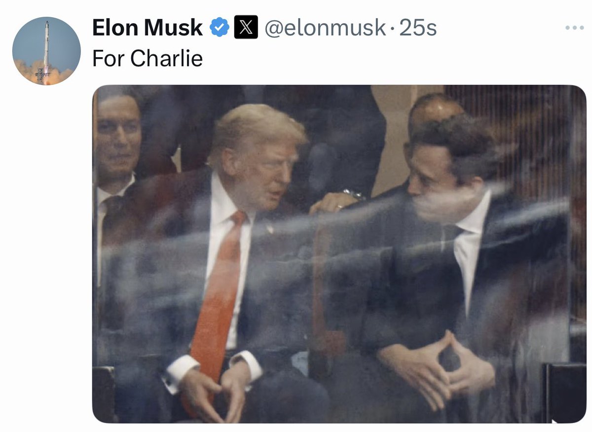 Alonso Kasule (@alonsokasule) on Twitter photo Historical, <a href="/elonmusk/">Elon Musk</a> and <a href="/realDonaldTrump/">Donald J. Trump</a> unit for #RIPCharlieKirk memorial🙏💐💐 Historical, <a href="/elonmusk/">Elon Musk</a> and <a href="/realDonaldTrump/">Donald J. Trump</a> unit for #RIPCharlieKirk memorial🙏💐💐