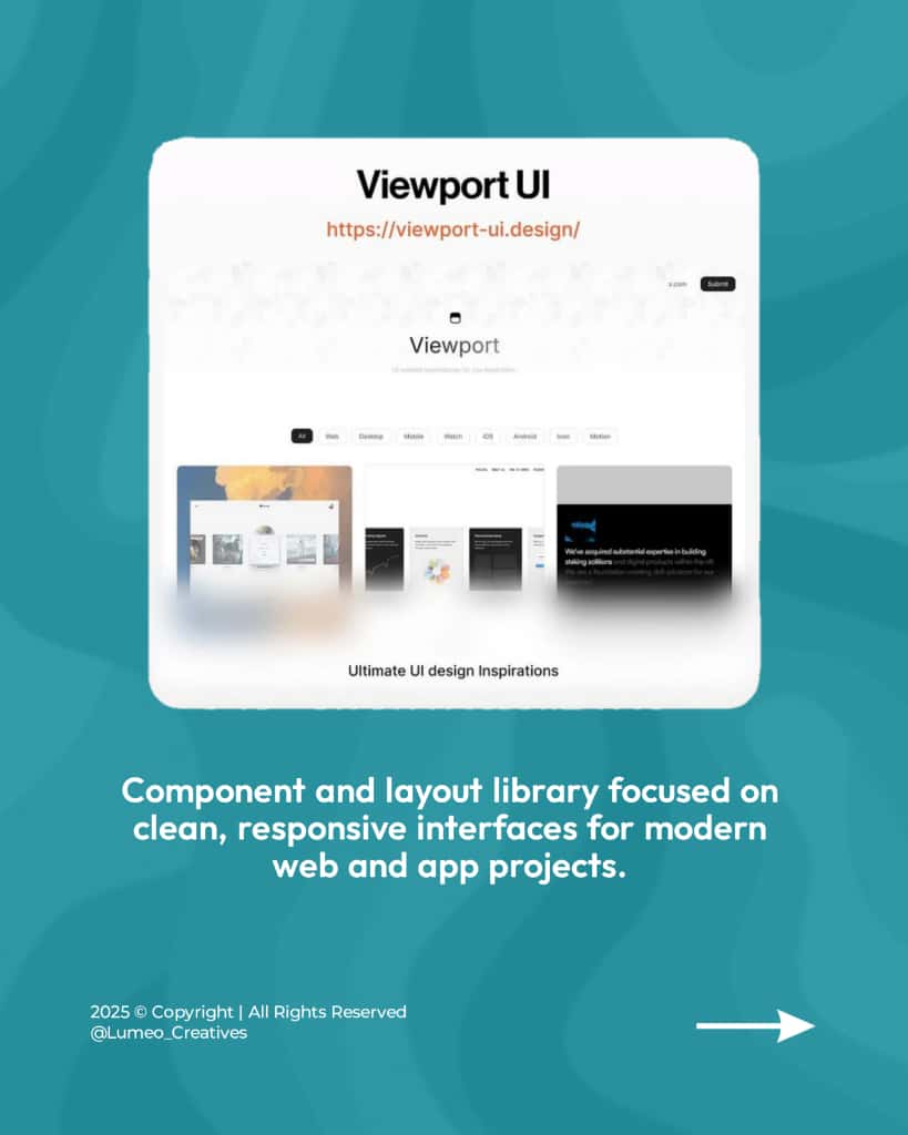 LumeoCreatives's tweet photo. Wegic – build websites with AI

Visual Electric – AI image generator for creatives

Viewport UI – components &amp; layouts ready to go

Mockuuups – mockups in seconds

Space Type – typography you can actually play with

#DigitalMarketing #ui #CharlieKirk #design https://t.co/sdCpBkrwJW