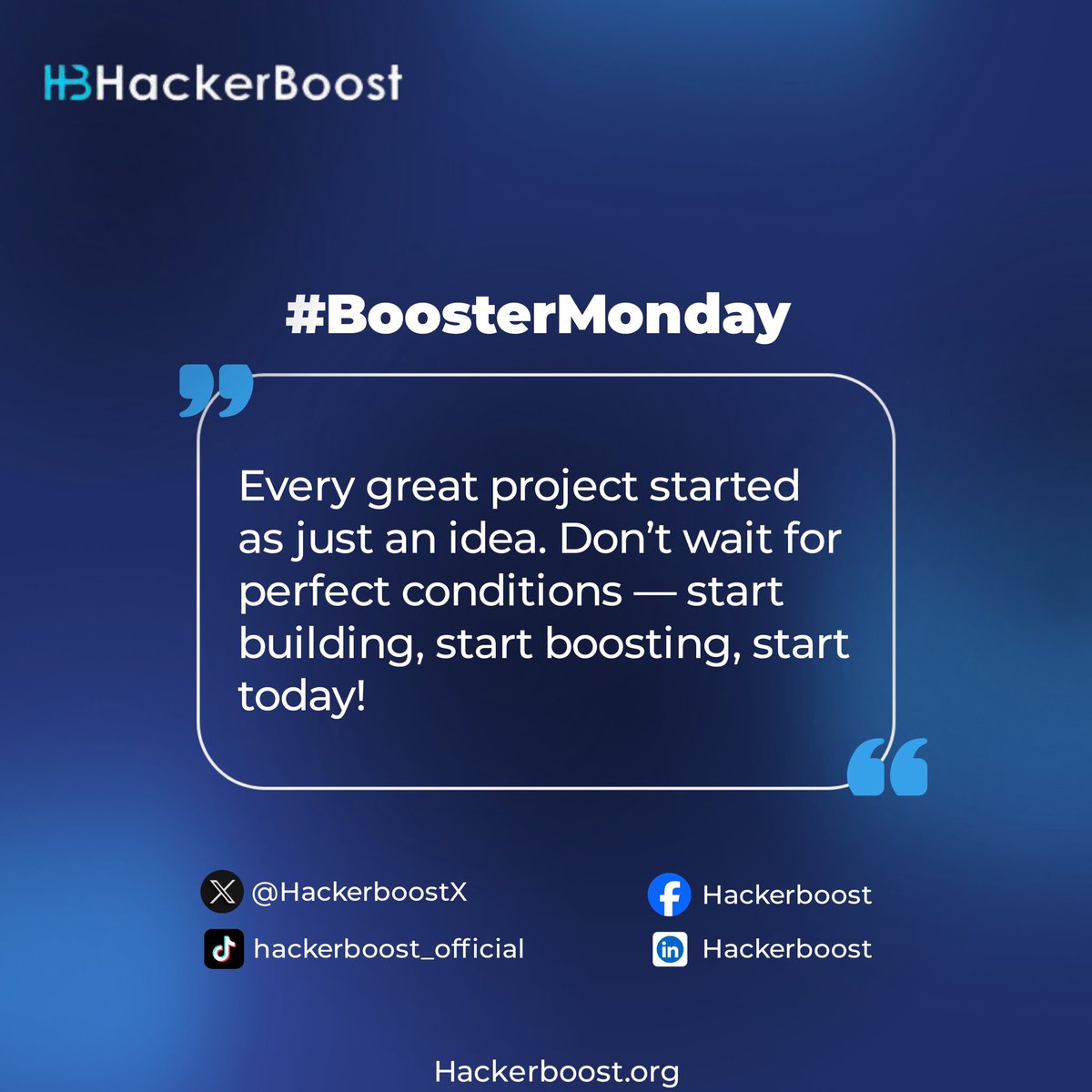 No perfect time will come. The time is now. GM  #BoosterMonday #keepbuilding #BUIDL