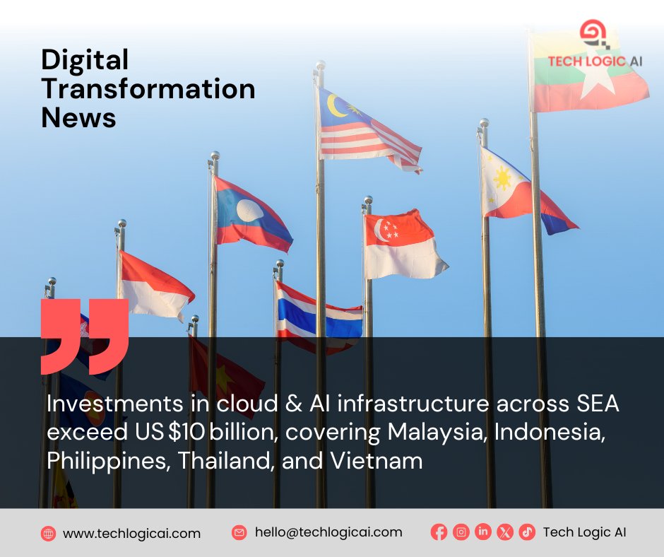 TechlogicAI's tweet image. $10B+ is fueling cloud &amp;amp; AI in SE Asia—Malaysia, Indonesia, Philippines, Thailand &amp;amp; Vietnam are transforming fast.

Are you keeping up? Tap the link in bio to connect with Tech Logic AI!

#TechLogicAI #AIinBusiness #DigitalTransformation #SoutheastAsia #Automation